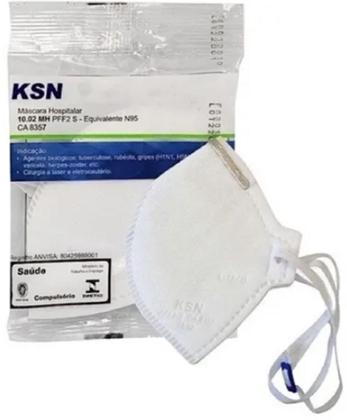 Imagem de KIT 50 Máscara Hospitalar Ksn Pff2 N95 Kn95 Anvisa