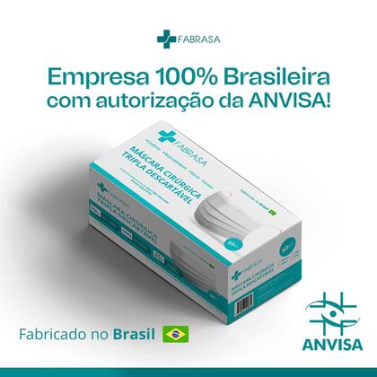 Imagem de Kit 50 Máscaras Cirúrgicas Triplas Descartáveis Brancas - FABRASA
