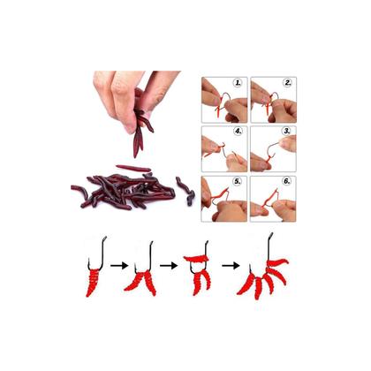Imagem de KIt 50 Minhocas Artificiais Pesca Tucunaré Traíra Corvina