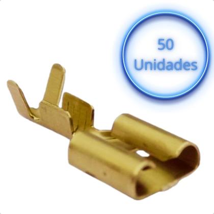 Imagem de Kit 50 Pares Conectores Macho/fêmea Com Capas 6,3mm Completo