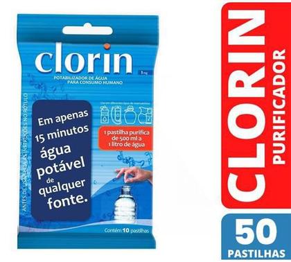Imagem de Kit 50 Pastilhas Purificadora de Água Potável Clorin 1 com NF