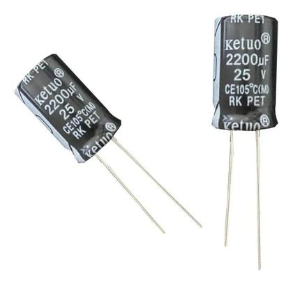 Imagem de Kit 50 pçs - capacitor eletrolitico 2200x25v - 2200 uf x 25v - 105 graus