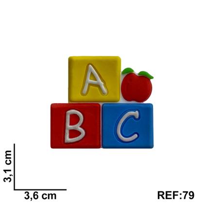 Imagem de Kit 50 Peças aplique Emborrachado Quadrados ABC