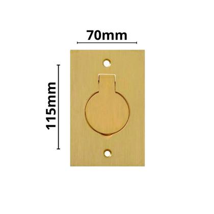 Imagem de Kit 50 placa piso unha 4x2 latão escovado para uma tomada universal stamplac