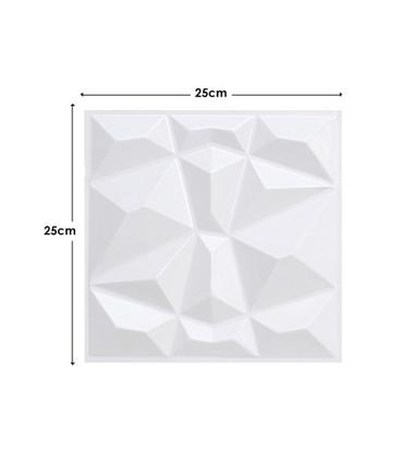 Imagem de Kit 50 Placas 25x25cm 3D Decorativa Diamante Revestimento Plástico PVC Auto Relevo
