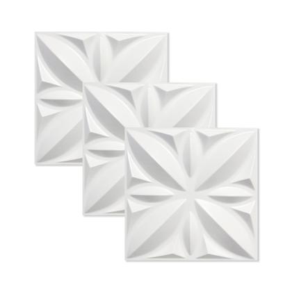 Imagem de Kit 50 Placas 25x25cm 3D Decorativa Flor Lotus Revestimento Plástico PVC Auto Relevo