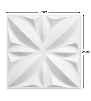 Imagem de Kit 50 Placas 25x25cm 3D Decorativa Flor Lotus Revestimento Plástico PVC Auto Relevo