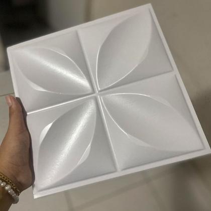 Imagem de Kit 50 Placas 25x25cm 3D Decorativa Pétalas Flor Revestimento Plástico PVC Auto Relevo