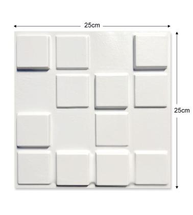 Imagem de Kit 50 Placas 25x25cm 3D Decorativa Pixels Revestimento Plástico PVC Auto Relevo