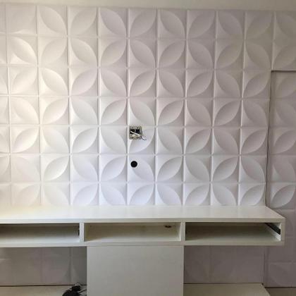 Imagem de Kit 50 Placas 3D Autoadesiva Revestimento de Parede Premium Pétala 25x25cm