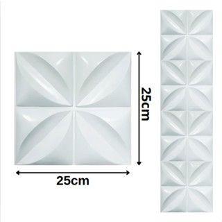 Imagem de Kit 50 Placas 3D Autoadesiva Revestimento de Parede Premium Pétala 25x25cm