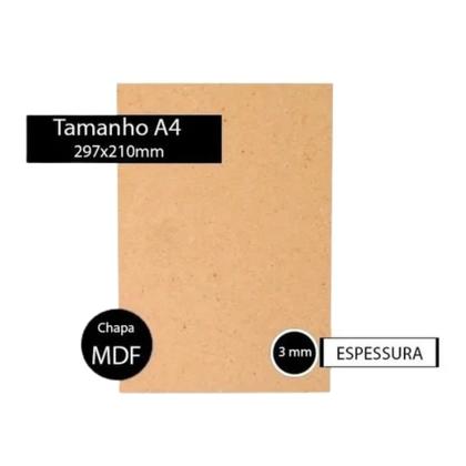 Imagem de Kit 50 Placas Mdf Cru A4 Chapa 3mm - Quadros P/ Artesanato
