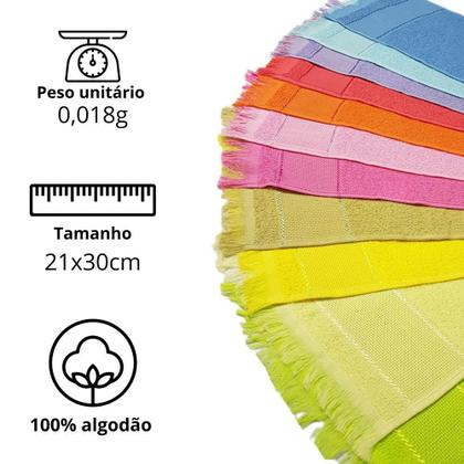 Imagem de Kit 50 Toalhinhas de Mão Boca Escolar Algodão Para Personalizar