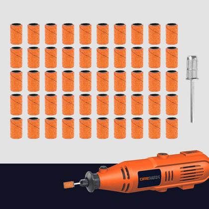 Imagem de Kit 50 Tubos De Lixa 1/4 Pol. Grão 120 Laranja Suporte 2,4Mm