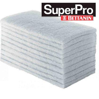 Imagem de Kit 50 Unidades Fibra Leve Branca SuperPro Bettanin 22,5  x 10 cm Para Limpeza de Acabamento de Superfícies Delicada