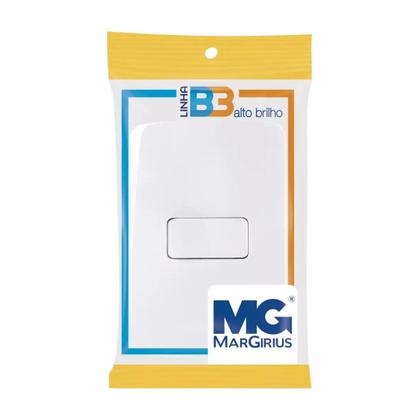 Imagem de Kit 50 Unidades MG B3 Conj 1 Int Simples 4x2 10A 250V Branco