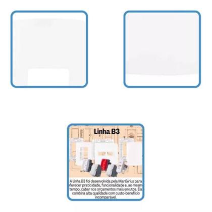 Imagem de Kit 50 unidades - mg b3 placa 4x2 1 posto horizontal branco (19420)