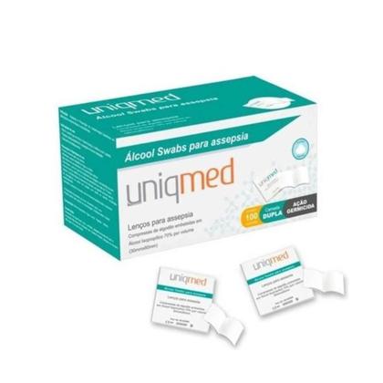 Imagem de kit 500 Álcool Swab Uniqmed Para Assepsia Bancada e Objetos