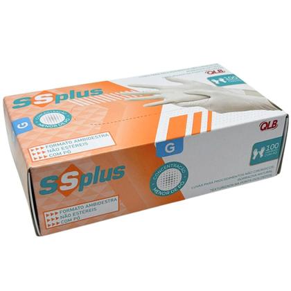 Imagem de Kit 500 Luvas G Latex com Pó SSPLUS