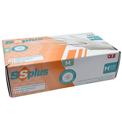 Imagem de Kit 500 Luvas M Latex com Pó SSPLUS
