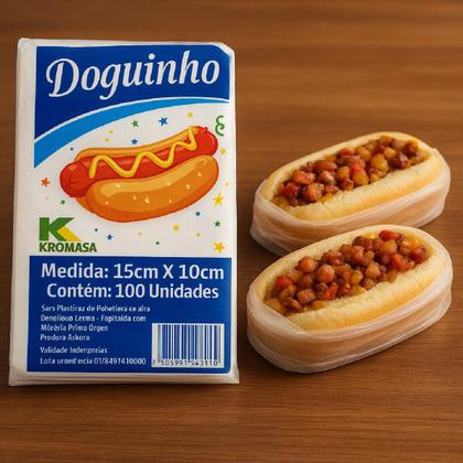 Imagem de Kit 500 Sacos Plástico Delivery Hot Dog Cachorro Quente
