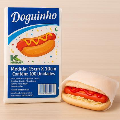 Imagem de Kit 500 Sacos Plástico Delivery Hot Dog Cachorro Quente