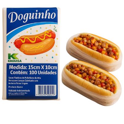 Imagem de Kit 500 Sacos Plástico Delivery Hot Dog Cachorro Quente