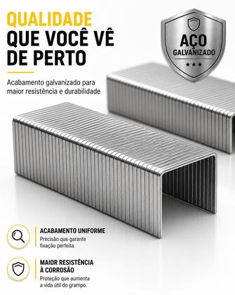Imagem de Kit 5000 Grampos 22mm Grampeador Bateria Eletrico Pneumatico