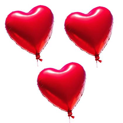 Imagem de Kit 50un Balão de coração de látex Número 12 vermelho 30 cm