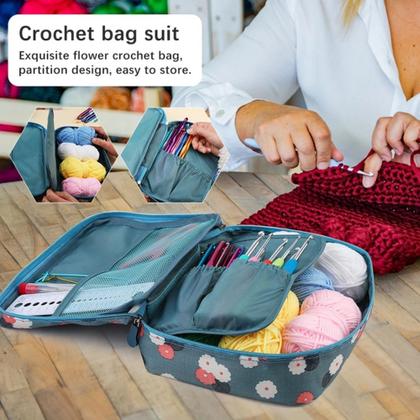 Imagem de Kit 53 Ferramentas Crochê Tricô Agulhas Novelos Marcadores