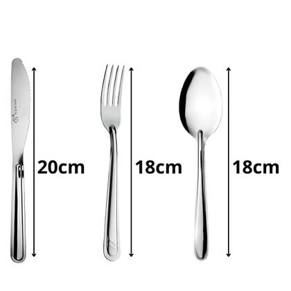 Imagem de Kit 54 Talheres Inox Premium Garfo Faca E Colher Talher Para Refeição Lanchonete Restaurante Buffet