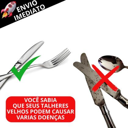 Imagem de Kit 54 Talheres Inox Premium Garfo Faca E Colher Talher Para Refeição Lanchonete Restaurante Buffet