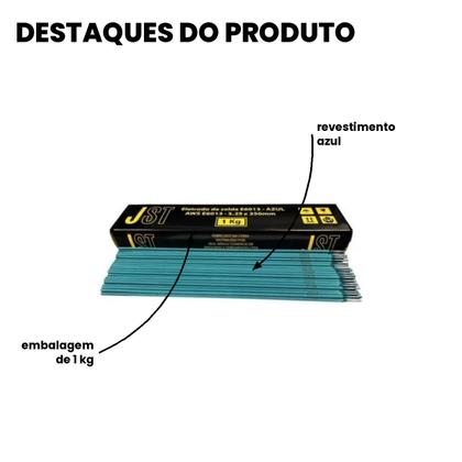 Imagem de Kit 5kg Eletrodo Solda Rutílico E6013 3,25mm JST Azul para Serralheria