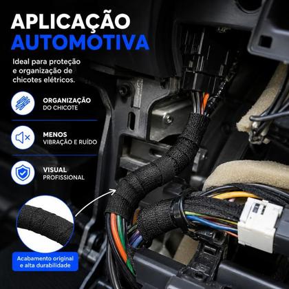 Imagem de Kit 5und Fita Isolante Tecido P/ Chicote Automotivo 25m Tesa