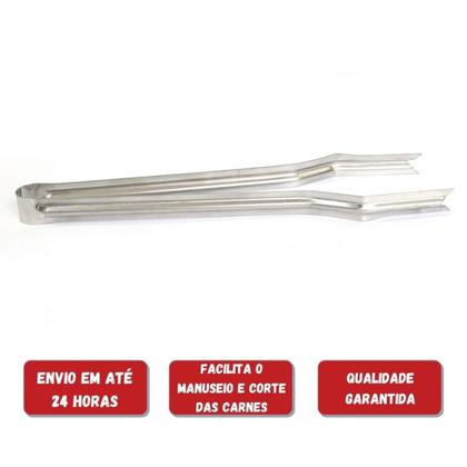 Imagem de Kit 5x Espetos Inox 40cm Espada, Coração E Pegador De Carn