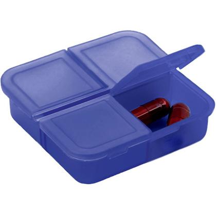 Imagem de Kit 5x Porta Comprimidos com 4 Divisórias TopGet Azul
