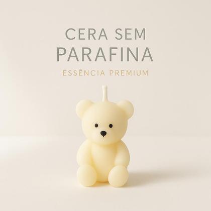 Imagem de Kit 5x Vela Aromática Artesanal Ursinho Saquinho Organza e Tag Personalizável  Lembrancinha
