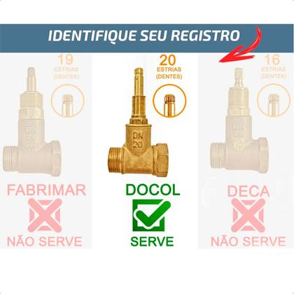 Imagem de Kit 6 Acabamento para Registro 1/2 3/4 e 1 C50 Cromado Pressão Gaveta Chuveiro Banheiro Padrão Docol