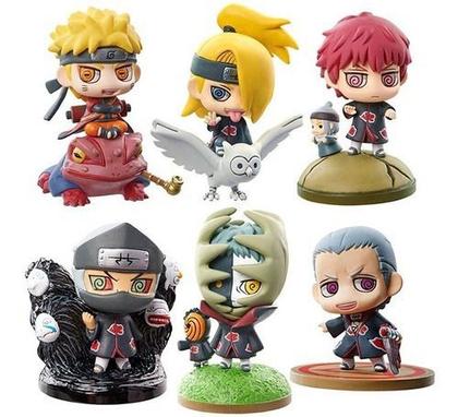 Kit 6 Action Figure Naruto Deidara Akatsuki Sasori Zetsu - Krypton