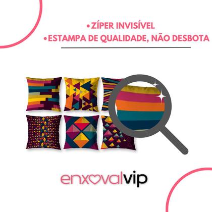 Imagem de Kit 6 Almofadas Decorativa Sala Quarto Sofá Estampadas 40cm x 40cm
