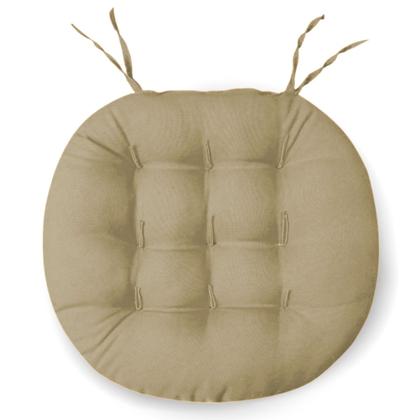 Imagem de Kit 6 Almofadas Futton Assento De Cadeira Confortável Macio Futton C/ Fitas De Amarrar 40x40CM Redondas