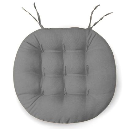 Imagem de Kit 6 Almofadas Futton Assento De Cadeira Confortável Macio Futton C/ Fitas De Amarrar 40x40CM Redondas