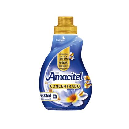 Imagem de Kit 6 Amaciante Roupas Concentrado Amacitel Cheiro Suave 500ml