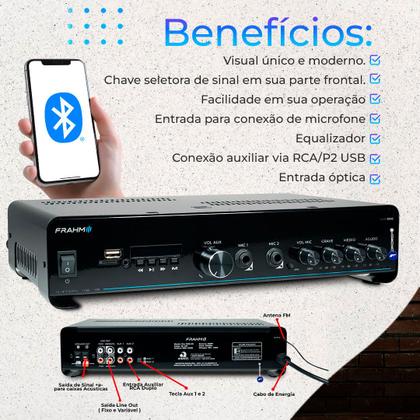 Imagem de Kit 6 Arandelas Jbl de Embutir Teto Som Ambiente Apartamento + Amplificador Bluetooth Usb Tv