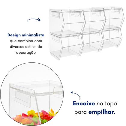 Imagem de Kit 6 Baleiro Doces Balas Display Balcão Bancada Expositor Acrílico Transparente Lojas