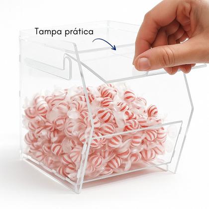 Imagem de Kit 6 Baleiro Doces Balas Display Balcão Bancada Expositor Acrílico Transparente Lojas