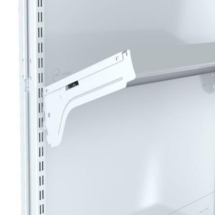 Imagem de Kit 6 Bandejas Gondola Ponta FIT 40 Branco 6X 30x78 Pe Vermelho