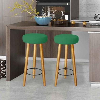 Imagem de Kit 6 Banquetas Decorativas 78cm com Pés Pálito Italian Verde - Mafer