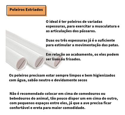 Imagem de Kit 6 Barras 40cm Poleiro Plastico Frisado 15mm - Gaiola