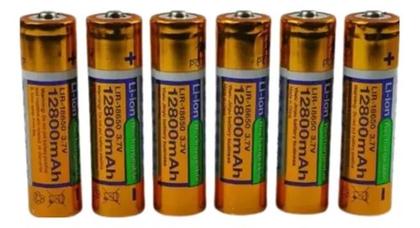 Imagem de Kit 6 Baterias 18650 3.7V 12800mah + Carregador duplo Led Recarregável Para Lanterna Rádio
